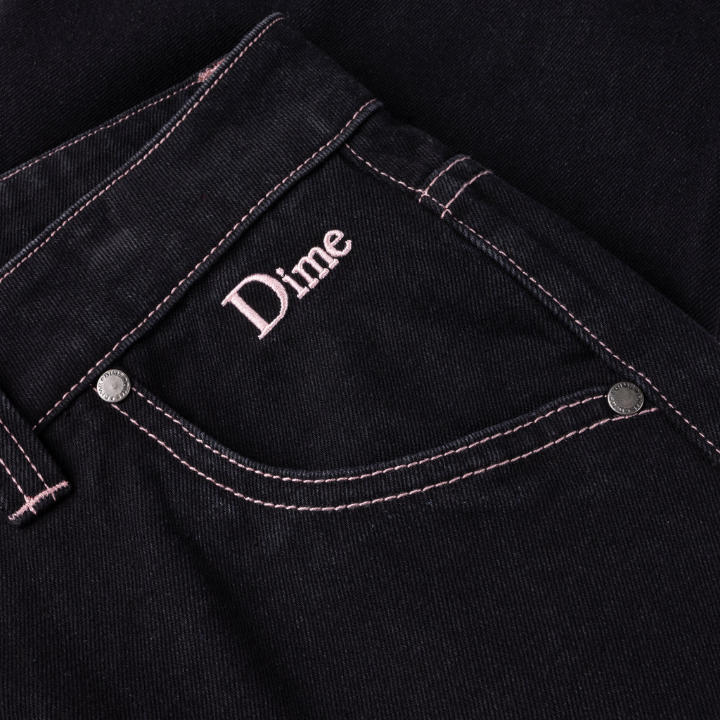 Dime Classic Relaxed Denim Pants - Black/Contrast Stitch - Image 2