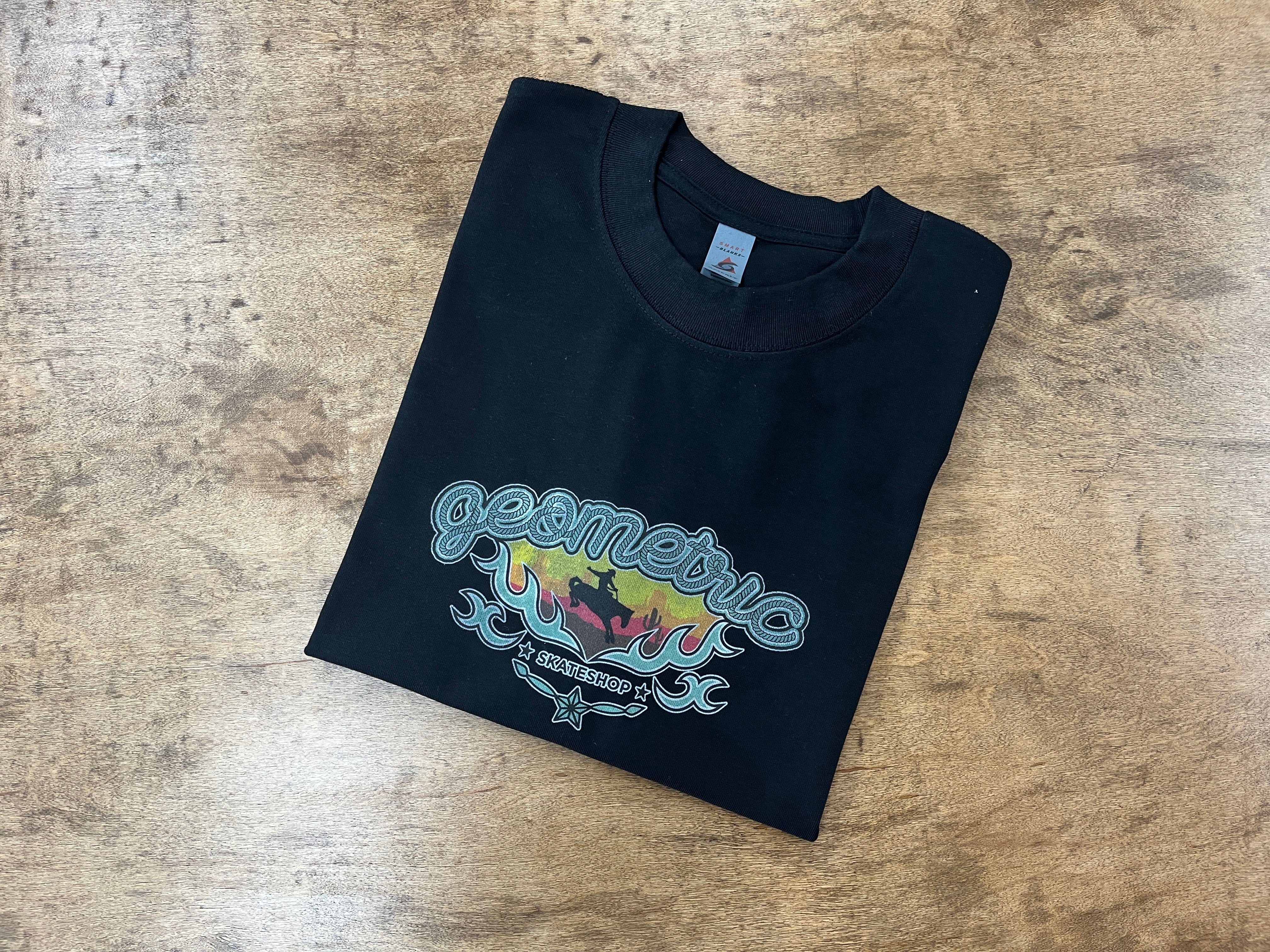 Geometric Cowboy Tee - Black - Image 2