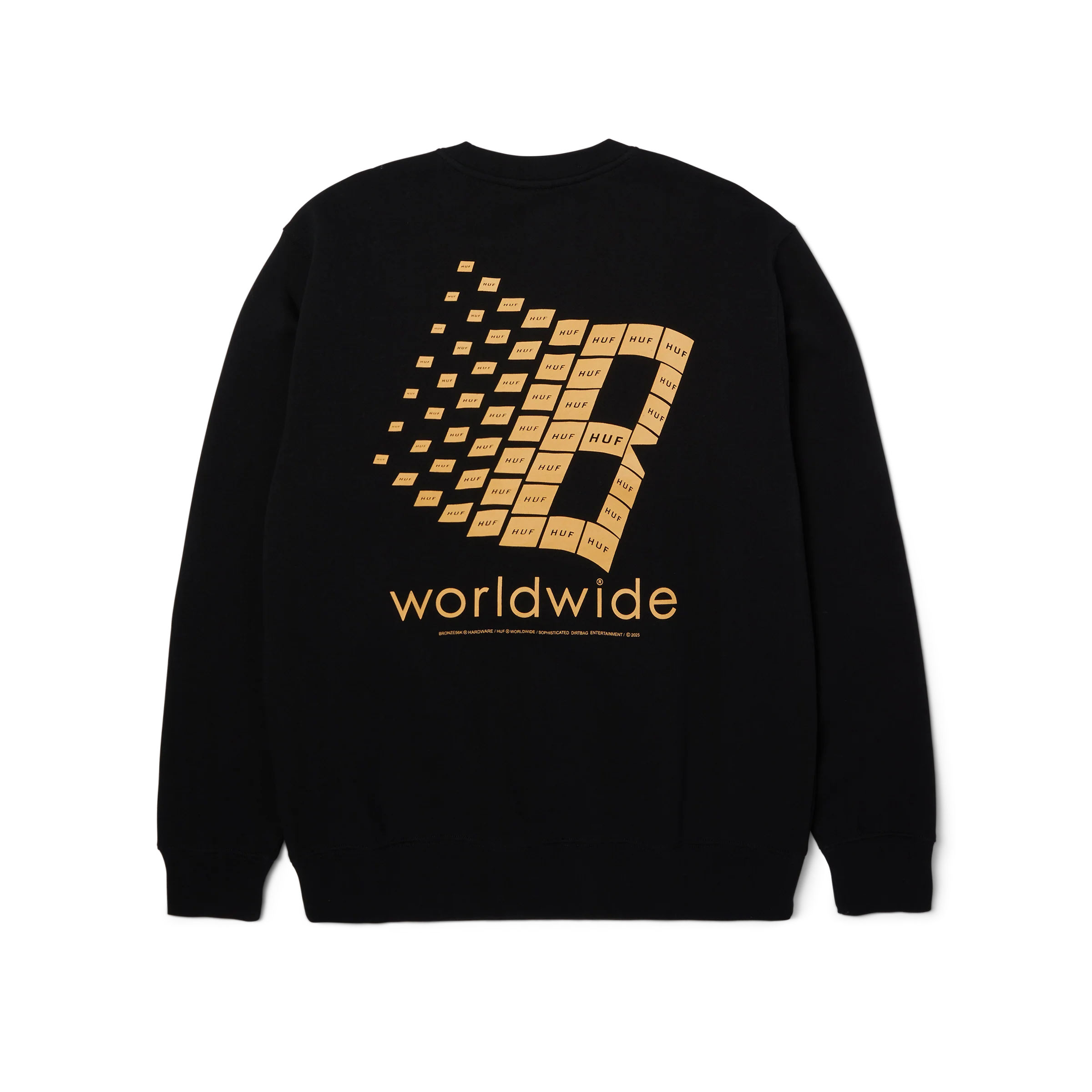 HUF x Bronze 56k Crewneck - (Black) - Image 2