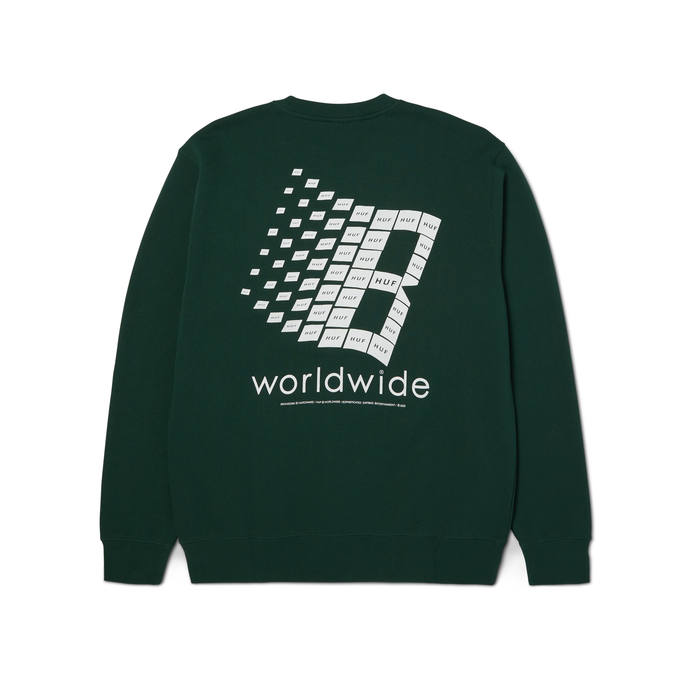 HUF x Bronze 56k Crewneck - (Forest Green) - Image 2