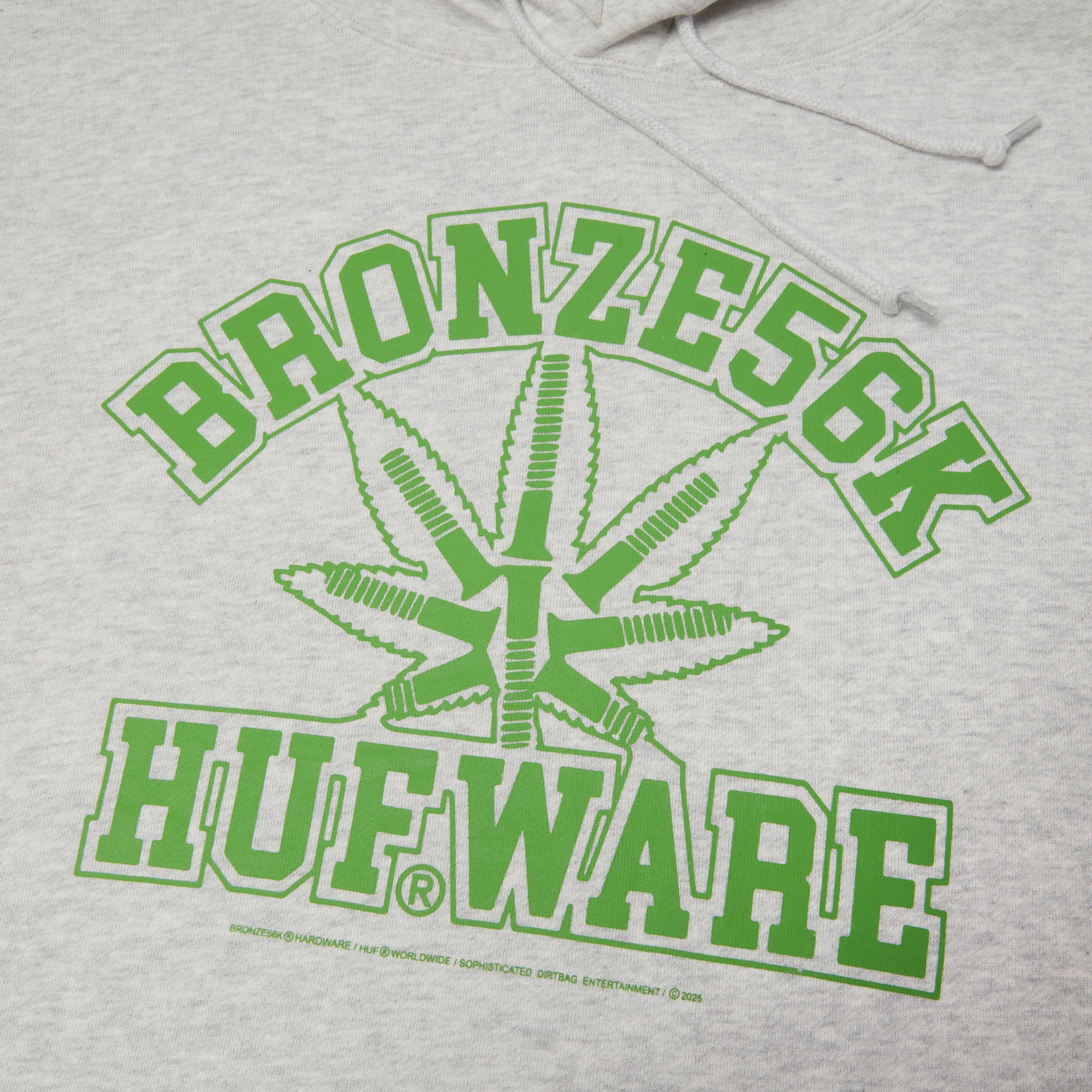 HUF X Bronze 56k Plant Ware Hoodie - (Ash) - Image 2