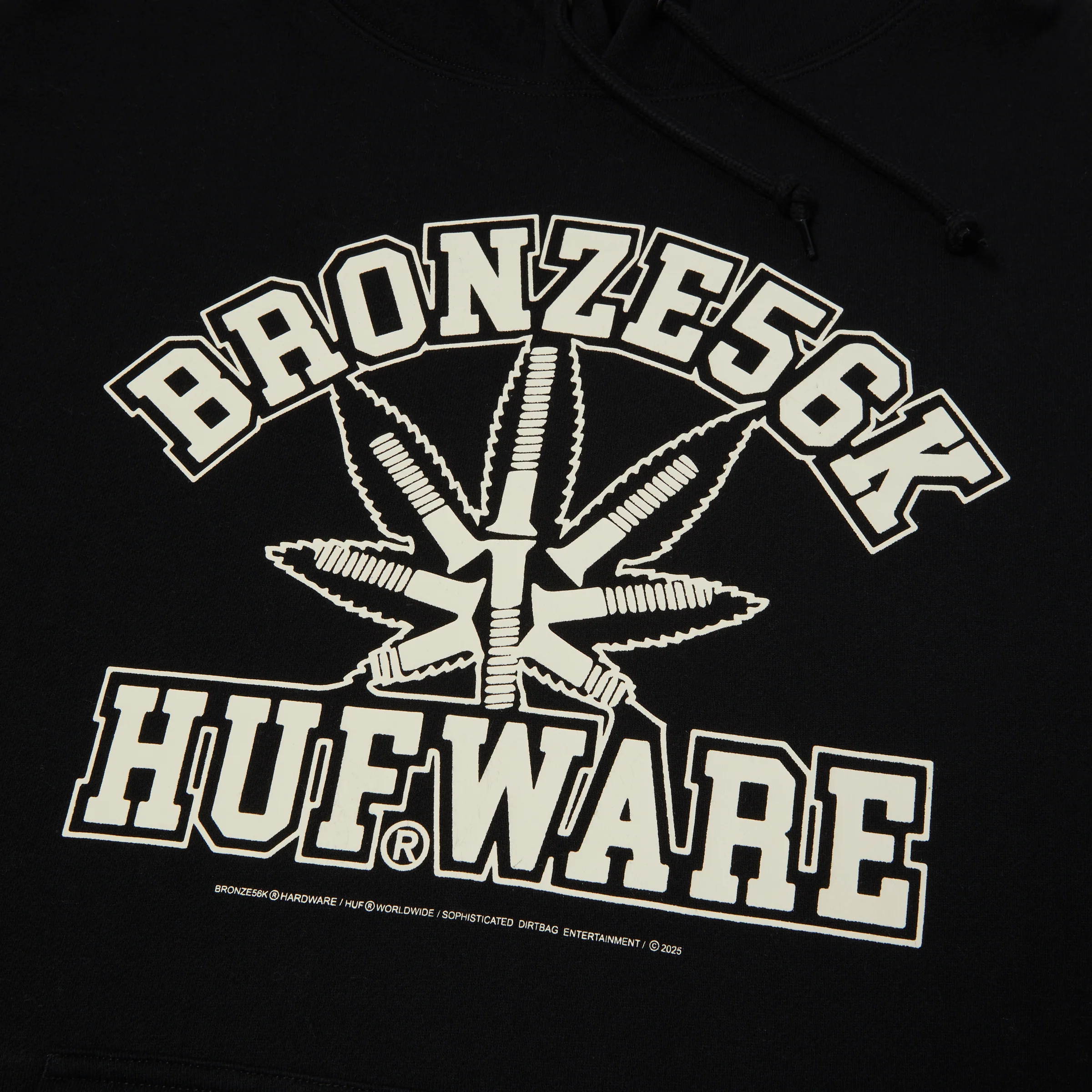 HUF X Bronze 56k Plant Ware Hoodie - (Black) - Image 2