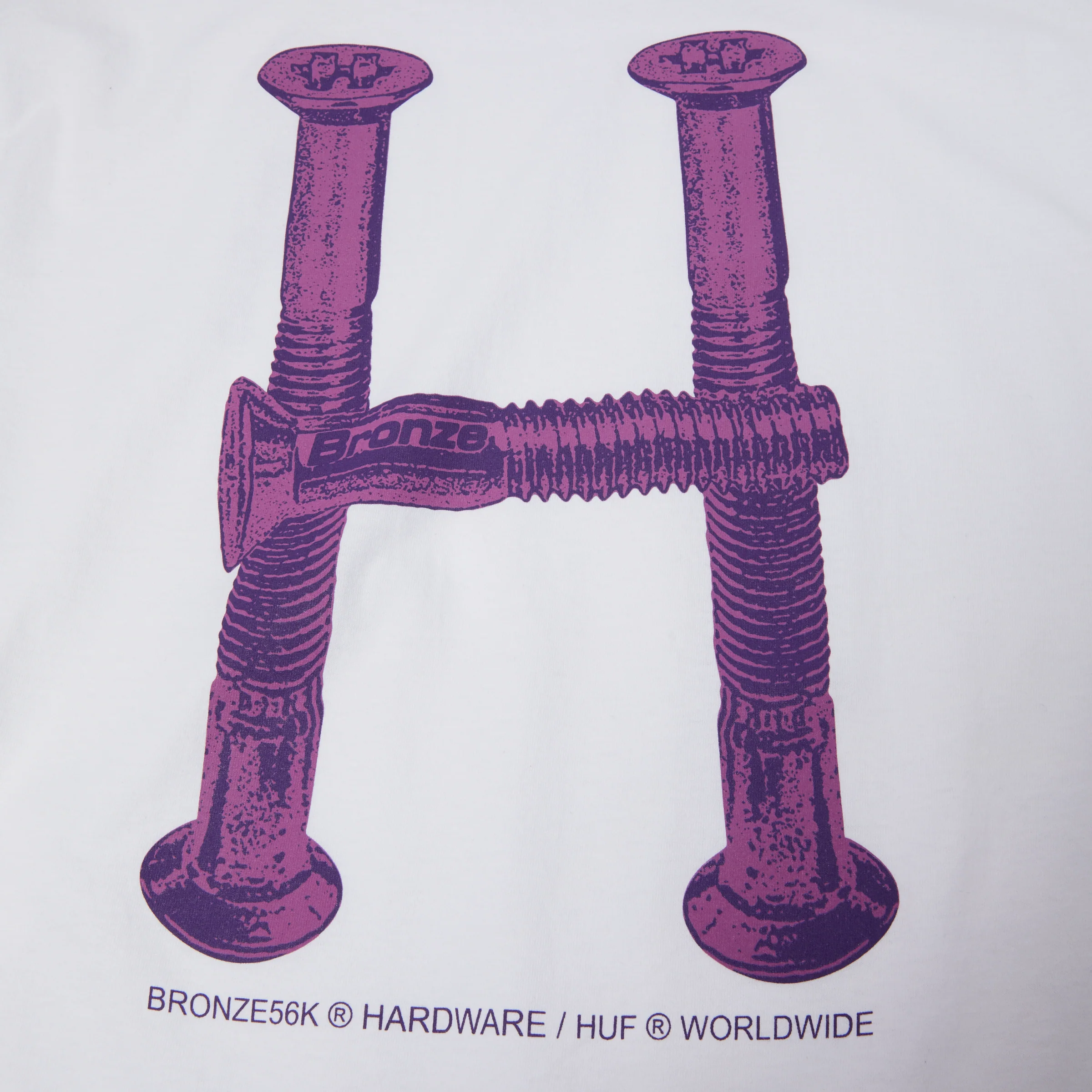 HUF X Bronze56k "Bolts" S/S Tee - (White) - Image 3