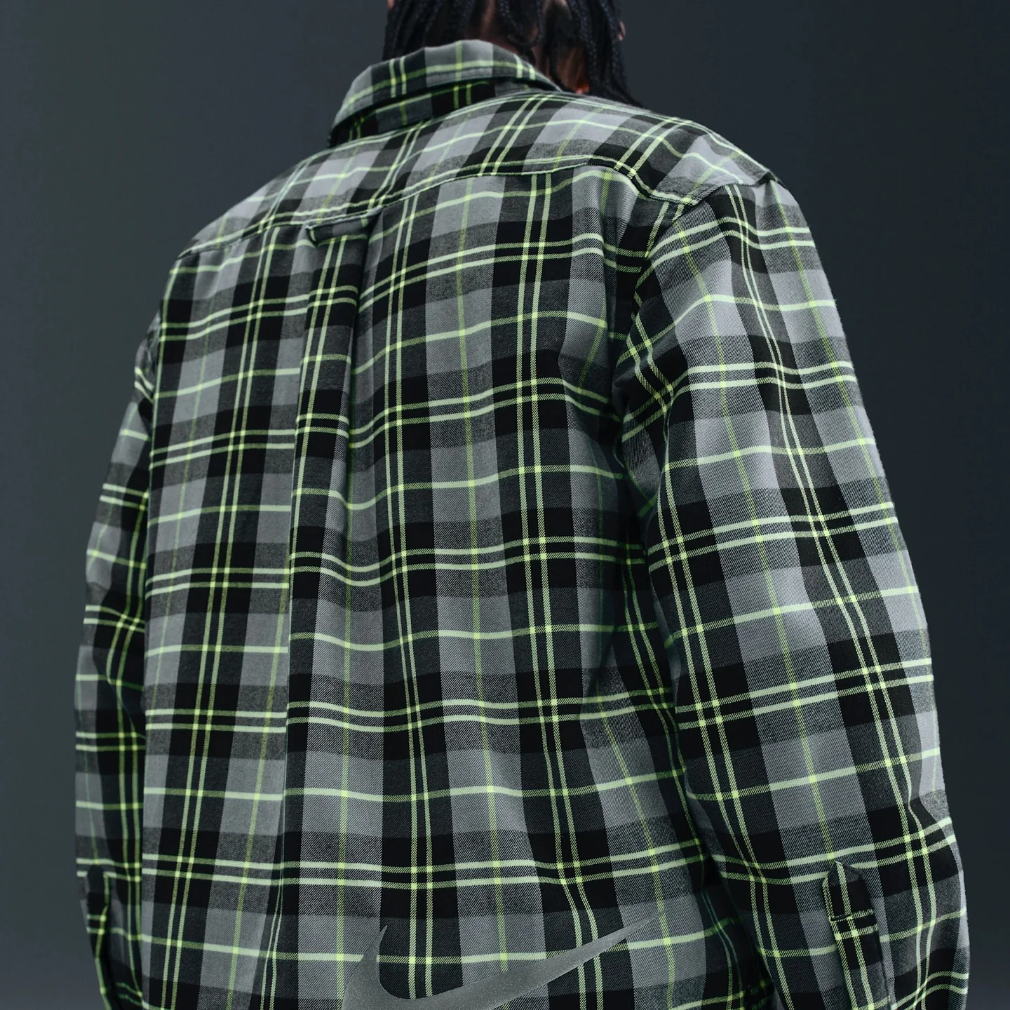 Nike SB Koston Flannel Button Up-(grey/green/black) - Image 2