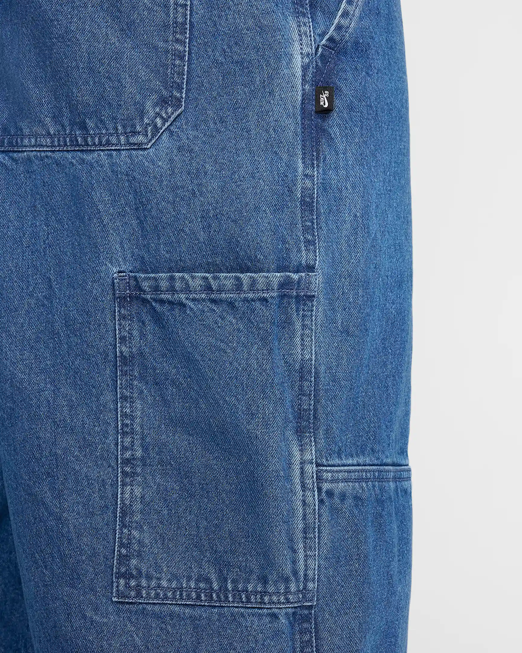 Nike SB Loose Denim Double Knee Pants - Diffused Blue/White - Image 3