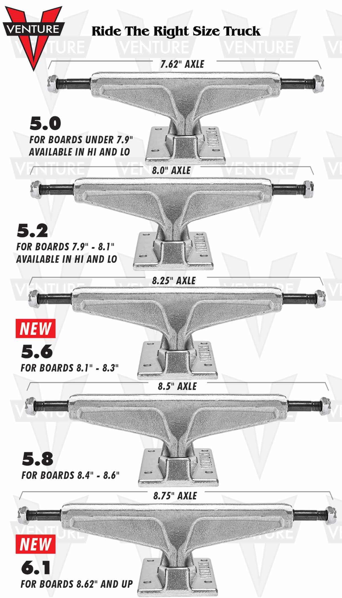 Venture All Polished Trucks High  (5.2-6.1) (Sold As A Set) - Image 3